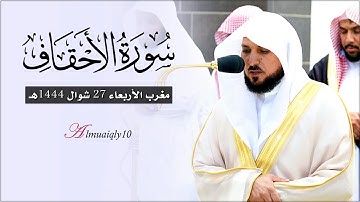 تلاوة ماتعة مُتقنة من الشيخ د. ماهر المعيقلي لأواخر سـورة الأحقاف | مغرب الأربعاء ٢٧-١٠-١٤٤٤هـ