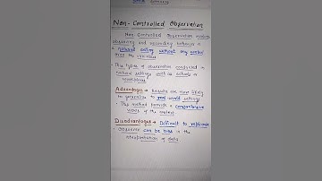 Non- Controlled Observation. Techniques of DATA Collection.#