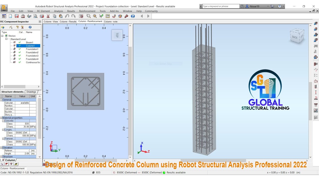 Design of Reinforced Concrete Column using Robot Structural Analysis