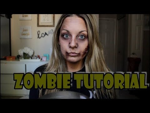 ZOMBIE Halloween Makeup Tutorial!! (easy) - YouTube