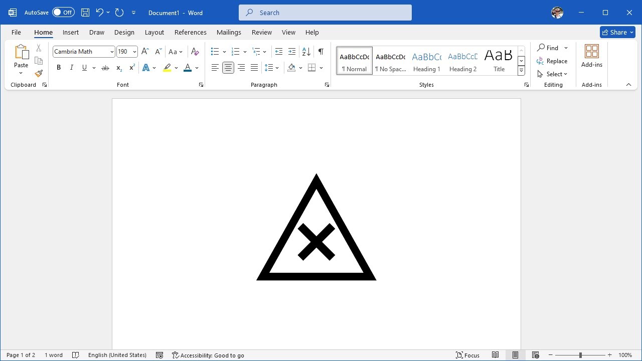 How to Insert the Multiplication Sign in Triangle Symbol in Microsoft ...
