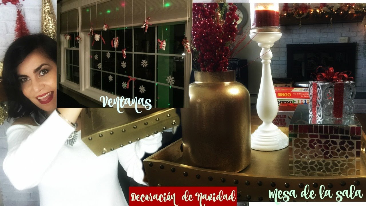 COMO DECORAR LAS VENTANAS Y MESA SALA EN NAVIDAD | EASY DIY WINDOWS CHRISTMAS DECOR manualidades raudales