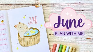 June plan with me 🍊 capybaras & oranges bullet journal theme