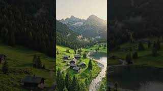 A beautiful nature scene forest mountain valleys likes river #forest #mountain #villey #likes #river