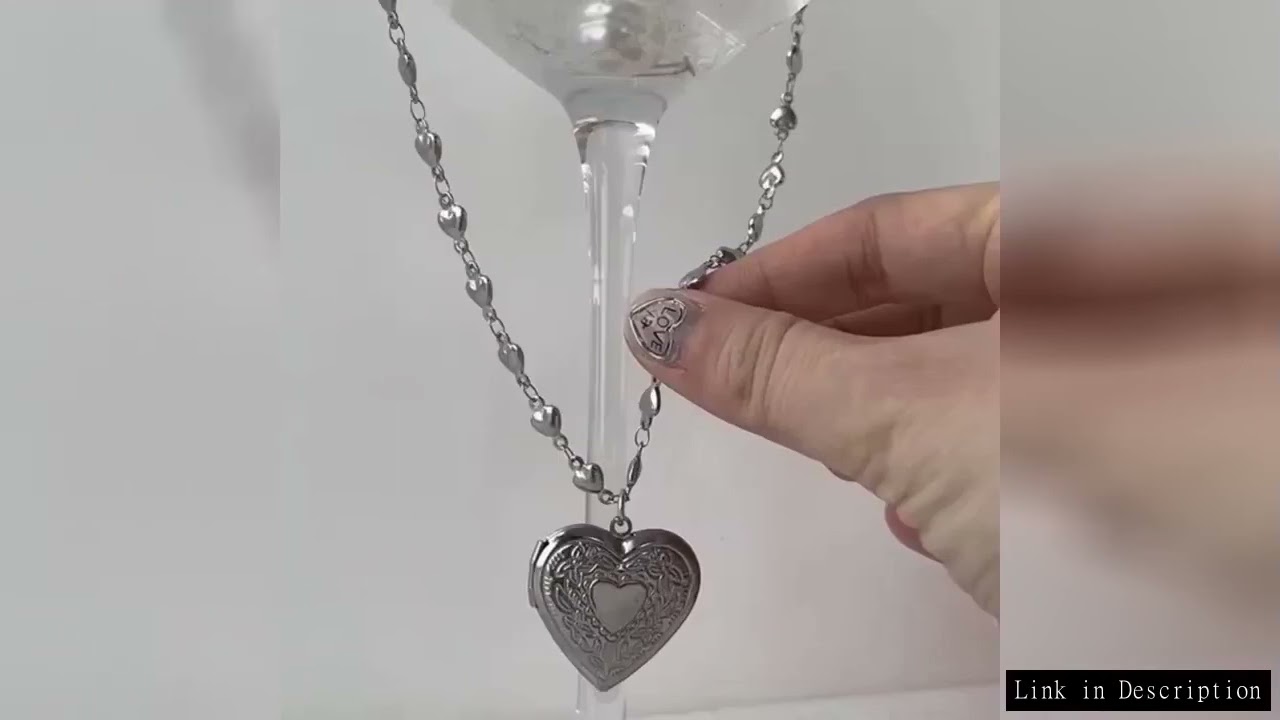 Sweet Cool Heart Chain Necklace Women Fashion Trend Carved Old Vintage Palace Style Openable Heart P