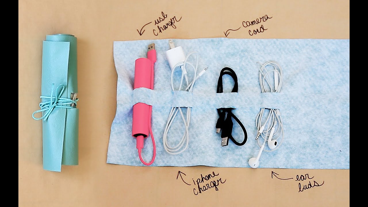 DIY CORD ROLL - TRAVEL ORGANIZATION! 