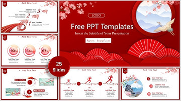 So Beautiful! Red Chinese style PowerPoint templates | Free