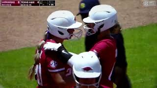 Arkansas softball's Danielle Gibson hits home run vs. Texas A&M, 5/8/22