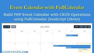 PHP Event Calendar using FullCalendar JS Library