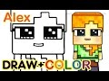 How to Draw Minecraft Alex Cute step by step