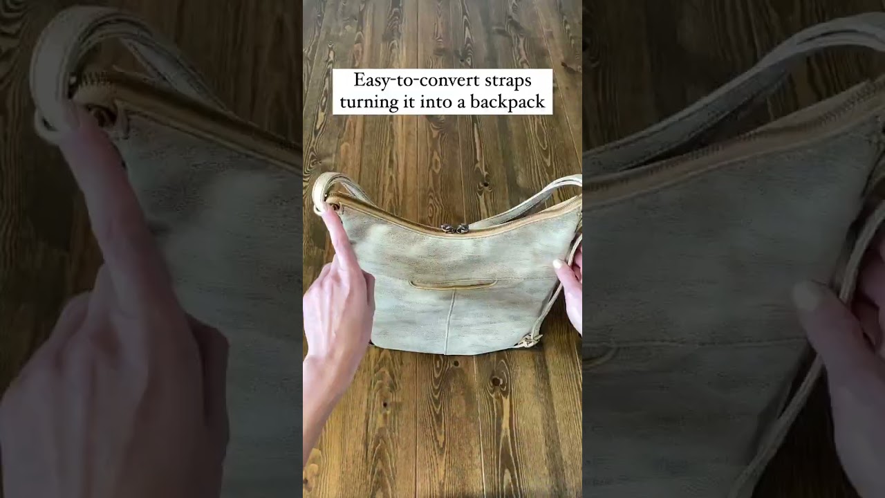 Merrin Convertible Backpack in Metallic Leather