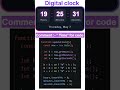 Real Time Digital Clock ⏰🔥 | HTML CSS JavaScript Project #coding #shortsvideo
