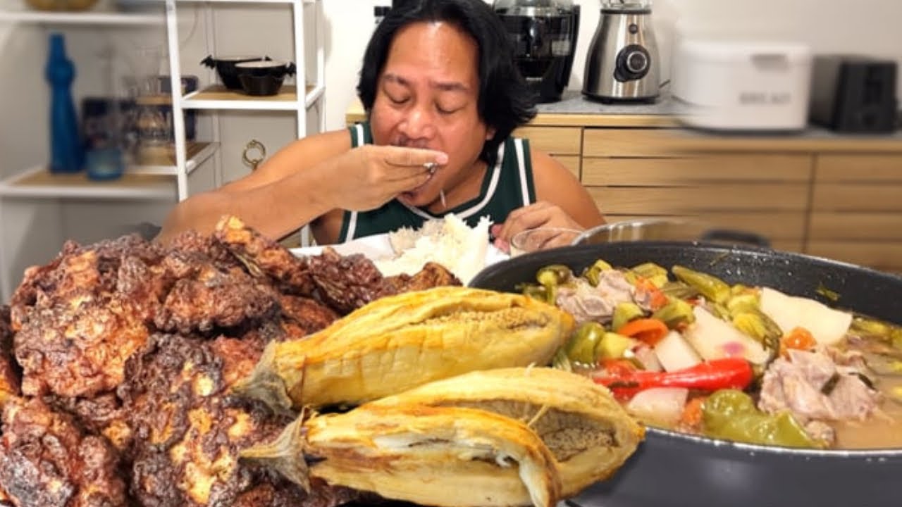TORTANG TALONG ESPESYAL AT SINIGANG NA BUTO-BUTO! Filipino Food. Mukbang & Recipe.
