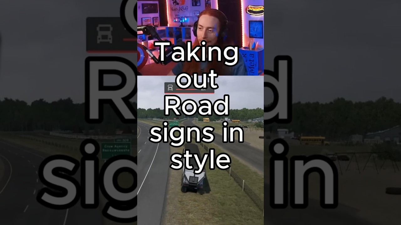 taking out roadsigns in style