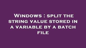 Windows : split the string value stored in a variable by a batch file