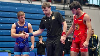 U17 N. Dalakyan (ARM) vs G. Khangeldyan (ARM) 71kg. Youth boys greco-roman wrestling.