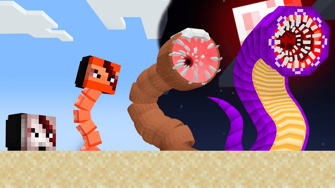 Trolleé a Mi Amigo con GUSANO GIGANTE en Minecraft