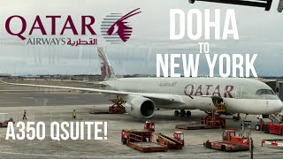 Qatar Airways A350 Business Class! | DOH to JFK in the Qsuite | A350-900 | Review