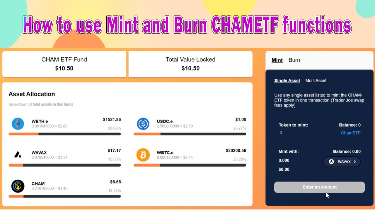 How to use Mint and Burn CHAMETF functions - YouTube