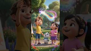 The Magic Brush A Tale of Friendship & Creativity! 🎨✨ #MagicalStory #TeamworkForKids #RainbowMagic