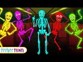 Wheels on the bus with five skeletons  spooky scary skeletons songs by teehee town