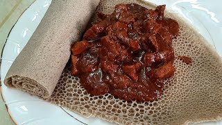 ቀይ ወጥ ethiopain food beef stew  زقني أكله حبشيه بطريقه سهله