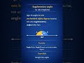 Supplementary Angles Rule | Geometry #education #knowledge #facts #science #physics