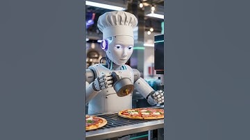 AI robot making pizza and eating it 🤖#ai #food #music #animation #companionrobot #robotwaitress
