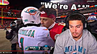 WE F*****G SUCK!!!!!!!!!! Fins Fan Reacts To Chiefs Vs Dolphins 2023 Wild Card Highlights!