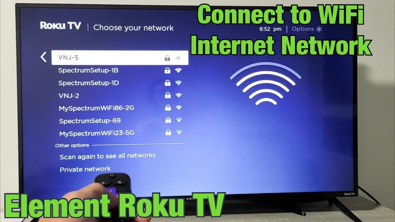 Explicación regla espectro Element Roku TV: How to Connect to WiFi Internet Network - YouTube