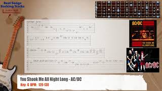 🎸 You Shook Me All Night Long - AC/DC Guitar Backing Track with chords and lyrics