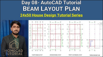 Day 08 -Beam Layout Plan in AutoCAD | 24x50 House Design