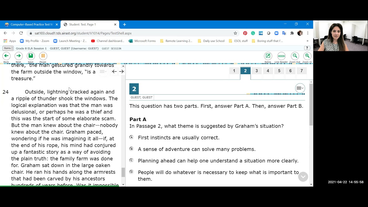 Grade 8 ELA FSA Reading practice test with Mrs. I -- part 1 - YouTube