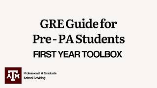Pre-PA: GRE