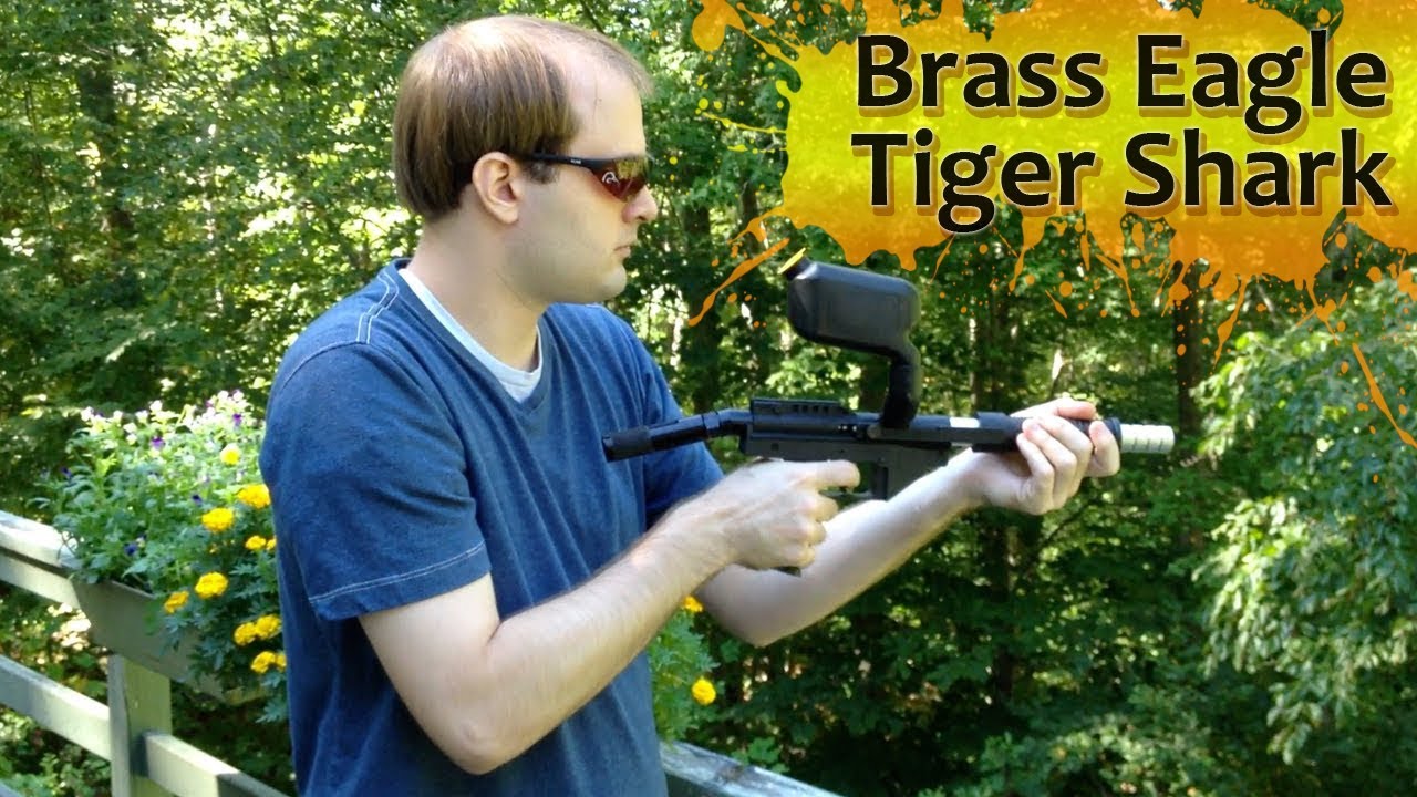Brass Eagle Tiger Shark Pump Paintball Marker with 55 Round Loader YouTube