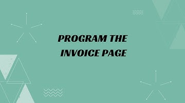 34) Program the invoice page