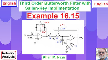(English)ENA(H) || Example 16.15 || Design a Third-order Low-pass Butterworth Filter || Gain= 4