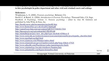 PSY513 Lecture 45 Forensic Psychology Short Lecture VU Lectures
