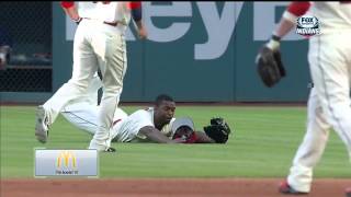 Bourn makes an outstanding diving grab