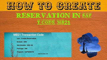 How to create Reservation in SAP : how to check reservation report in sap : T-code - MB21