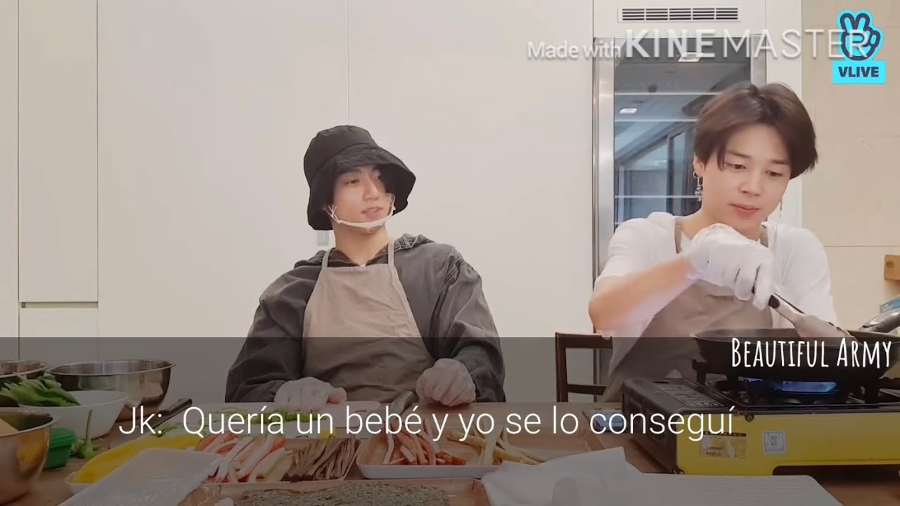 VIDEOLLAMADA CON JUNGKOOK ESPOSO Y JIMIN HERMANO (PREPARADO GIMBAP PARA T/N Y EL BEBÉ🤰)