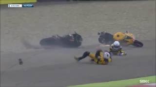 Big World Superbike crashes
