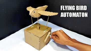 How To Make Flying Bird Automaton | Easy Invention from cardboard