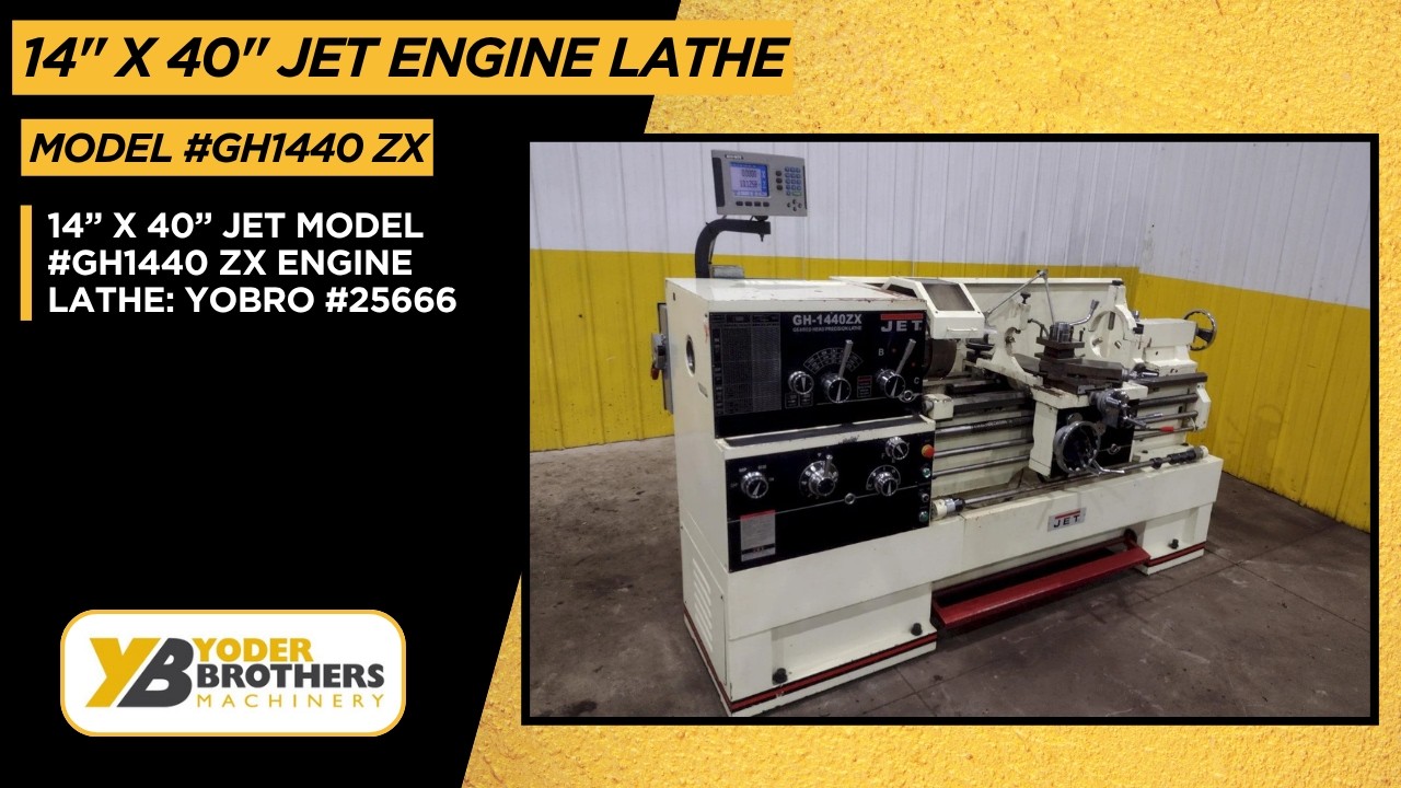 14” X 40” JET MODEL #GH1440 ZX ENGINE LATHE : YOBRO #25666 - YouTube