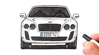 Как нарисовать машину Bentley | Реалистичный рисунок