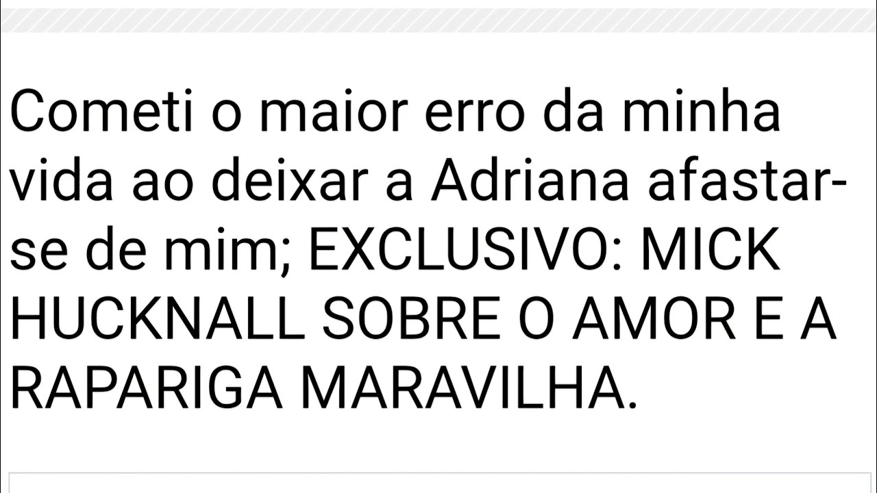 🇧🇷MICK HUCKNALL#2 ◇ INTERVIEW in PORTUGUESE 1998   