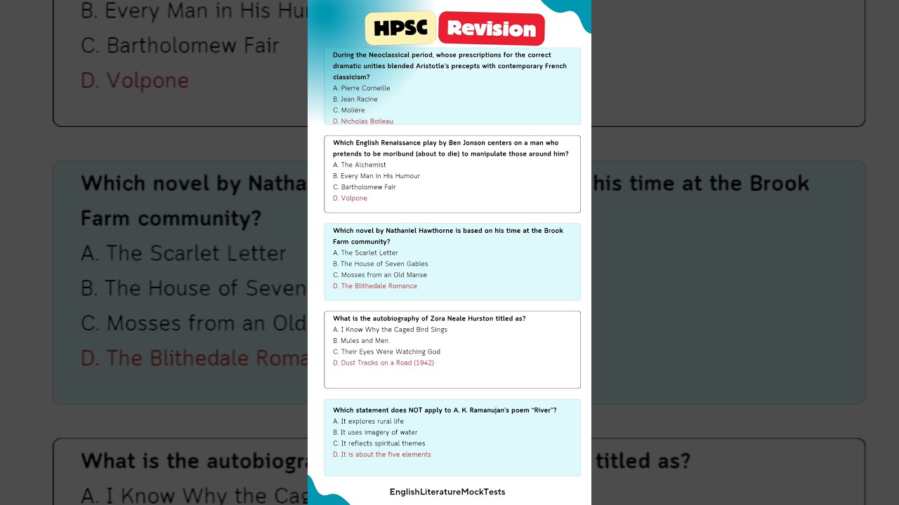 Revision Quiz HPSC Assistant Professor 2025 