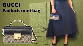 GUCCI Padlock mini bag |GUCCI unboxing | What fits inside the GUCCI padlock mini & modelling shots