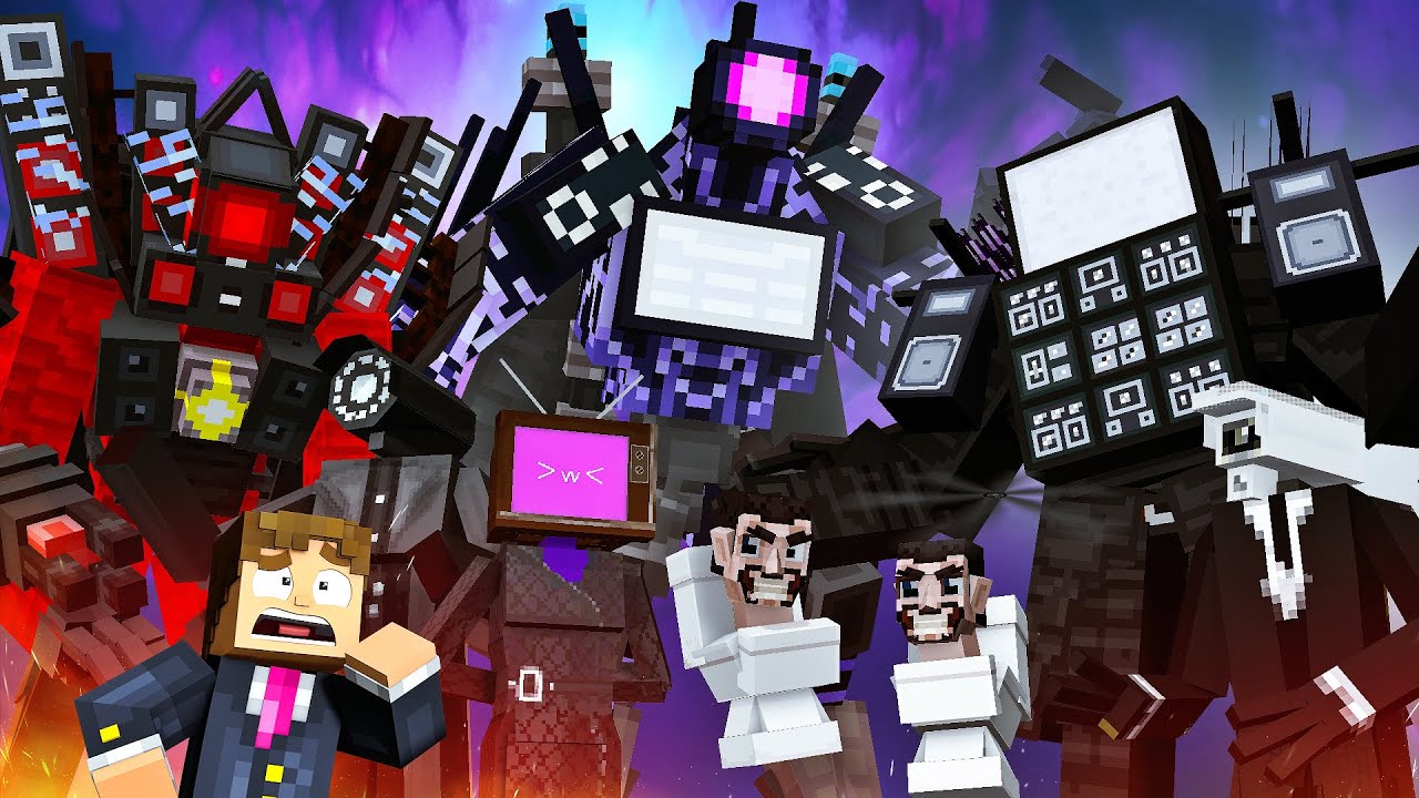 SKIBIDIS TOILETS Vs TITAN SPEAKERMAN, TVWOMANS, CAMERAMANS NO MINECRAFT !! O FILME