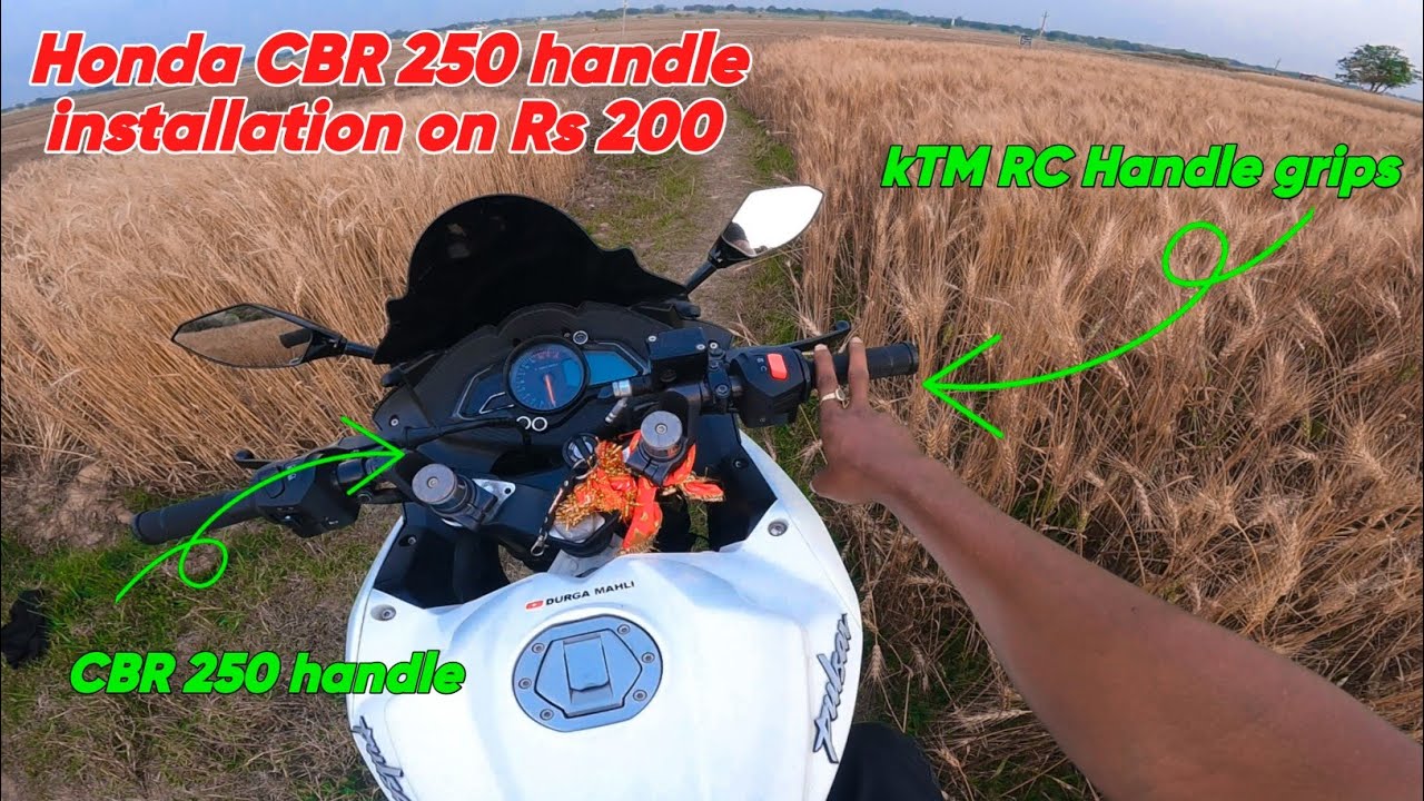 Honda CBR 250 handle installation on Rs 200 / stock handle remove // KTM RC Handle grips